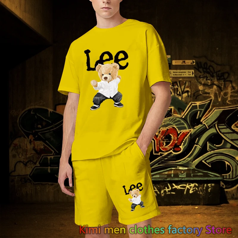 

TShirts Shorts Sets Brand PrintedSummer Streetwear Tracksuit Jogging suit Cotton Set Men Oversized 2 Piece Outfits Sets for Men