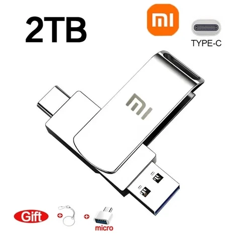 Высокоскоростной флеш-накопитель Xiaomi U Disk 2 ТБ USB 3,0 объемом 1 ТБ, 512 ГБ, переносная металлическая карта памяти SSD, флеш-накопитель, USB-карта