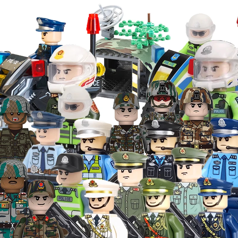 

Набор строительных блоков: военный Солдат Второй мировой войны, полиция спецназа, игрушечные солдаты для детей, подарки