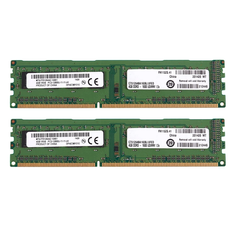 

2 шт., оперативная память DDR3 4 Гб PC3 12800 1600 МГц 1,5 в