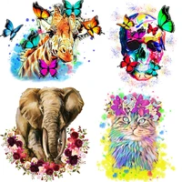 heat stickers patches for jackets t shirt thermo patch diy parches butterfly deer skull patches for clothes iron on transfers