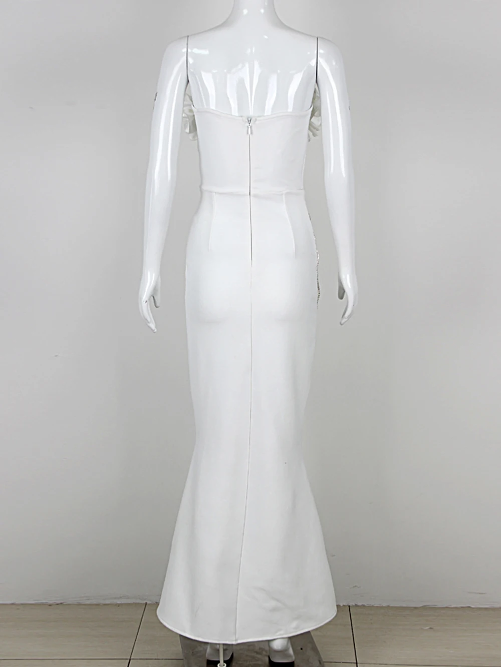 Модное Элегантное Длинное Бандажное платье со стразами и аппликацией для Женщин