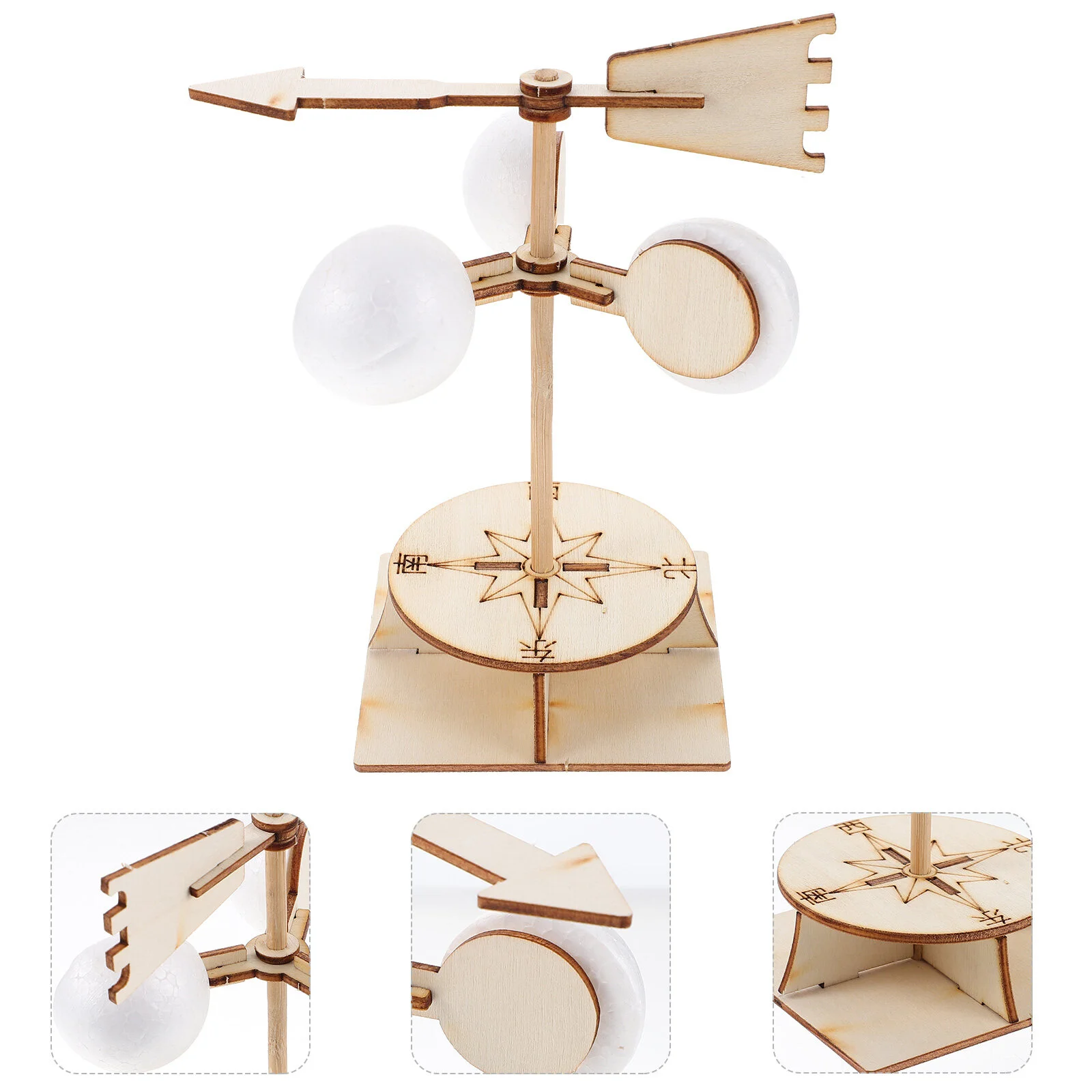 

Small Production Birthday Gift Model Kits Manual Assembly Wind Vane Plaything Education Wooden DIY Playthings Science Pupils
