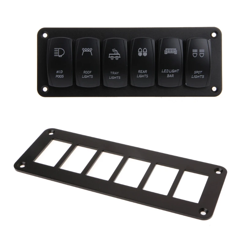 

Aluminum Rocker Switch Panel 2/3/4/6 Way Housing Holder For Car Boat Auto Parts