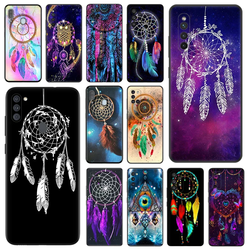 

Черный чехол для телефона Samsung M54 A03 A02 A01 A04 M30S M21 M31 M51 M32 M62 M22 M52 M23 M33 M53 M13 M11 M01 чехол Ловец снов