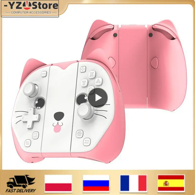 

Programmable Buttons Wireless Game Handle For Switch/lite/oled Somatosensory Gamepad -axis Body Motor Vibration Pink
