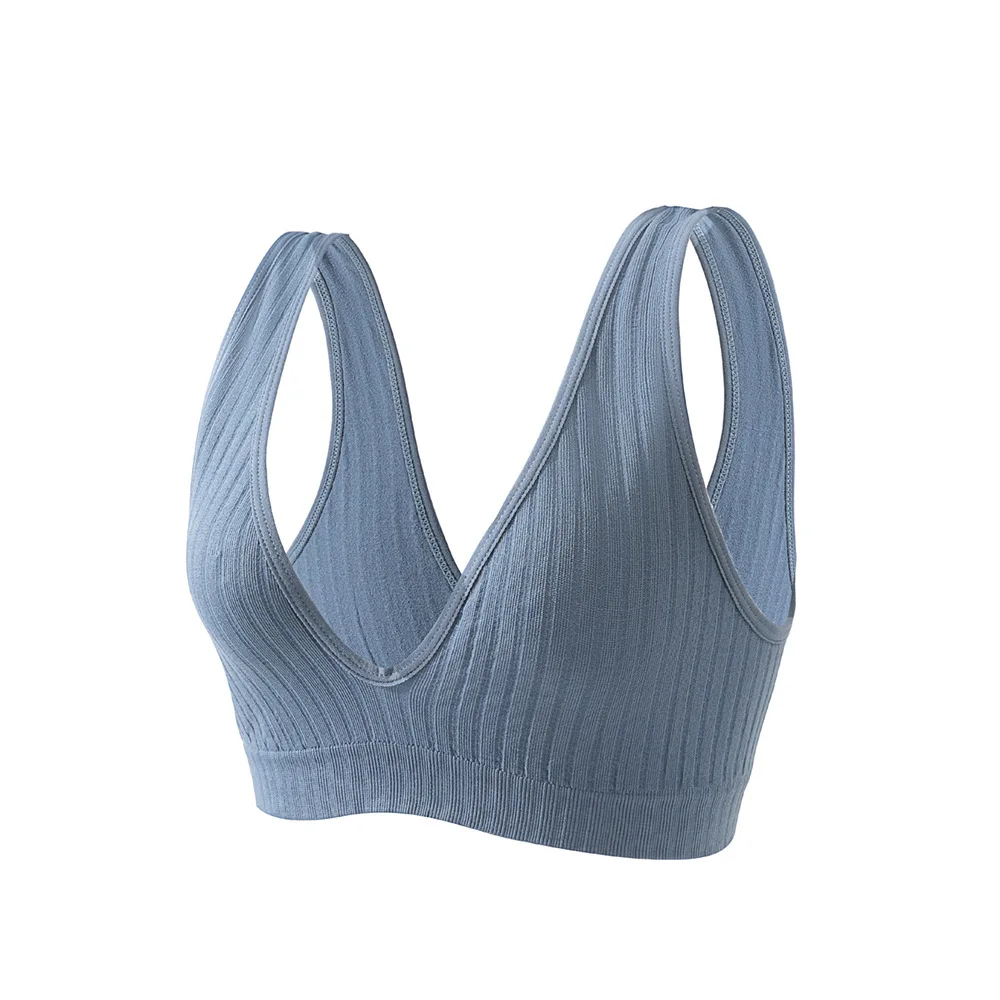 Sexy Seamless Bra Wire Free Brassiere Rib Bralette Women's Plunge Underwear Top Female Comfy Lingerie Small Breasts Intimates