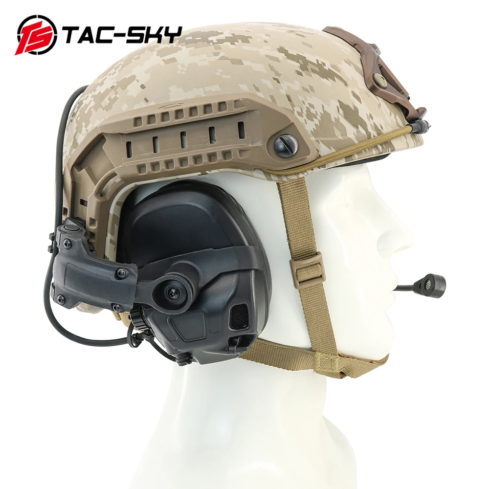 Tactical AMP Headset Communication Noise Cancellation Pickup Civilian Edition Headset Compatible with ARC Helmet Rail Adapter