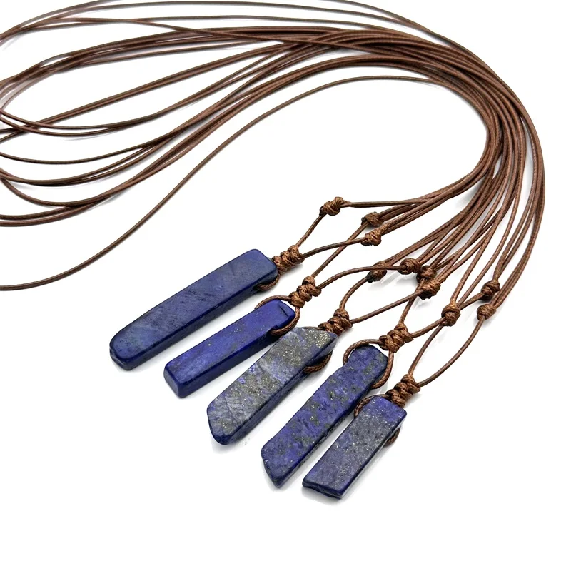 5/10/20 шт. коричневая веревка плетеная нестандартная полоса синий камень подвеска