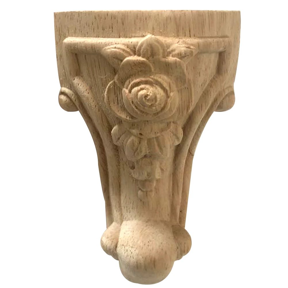 

Wood Carving Cabinet Sofa Furniture Legs Replacement Tea Table Unpainted Easy Install Anti Scratch Decoration European Style
