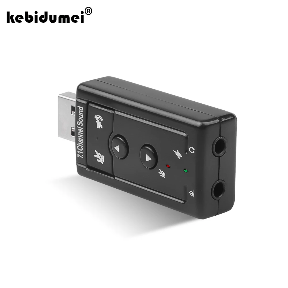 

kebidumei New USB 2.0 7.1 Channel External USB Sound Card 3.5m Jack Audio Adapter for Mac OS Windows XP Win 7 8 Linux Vista