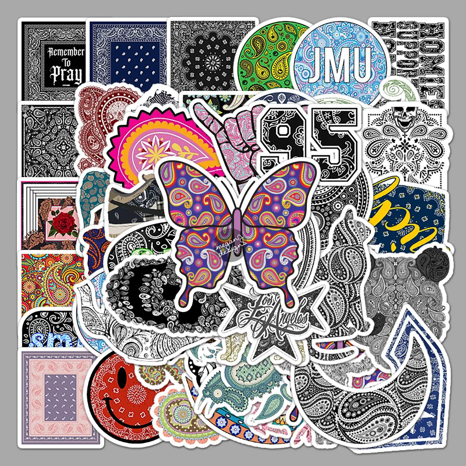 

10/30/50PCS New Trendy Cartoon Cashew Flower Tickers Pack Skateboard Guitar Decoration DIY iPad Waterproof Toy Graffiti Wholesal