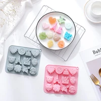 12 cells love theme pink silicone chocolate molds for cake decoration diy fondant biscuit pastry cake baking molds kitchen tools