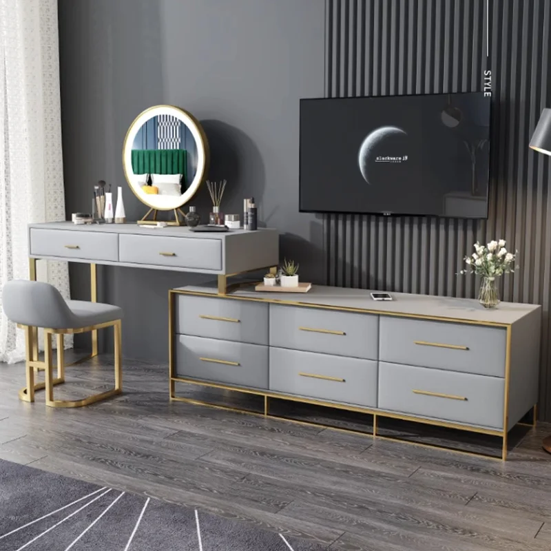 Столик для макияжа прикроватный столик комод Lareg со стеклянной столешницей