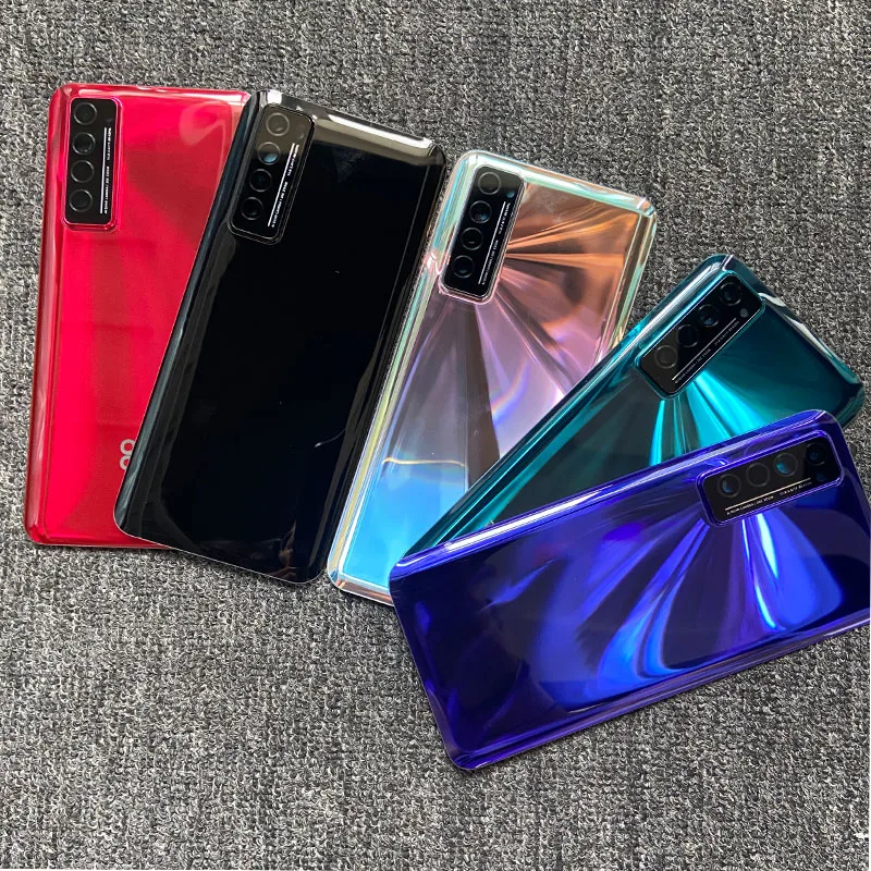 

Для Huawei Nova 7 5G Крышка батарейного отсека задняя крышка стеклянная задняя дверь чехол с объективом камеры клейкая наклейка JEF-AN00 NX9 AN20