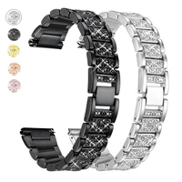 20mm 22mm diamond strap for samsung galaxy watch4 40 42mm women metal bracelet for huawei watch 3 pro stainless steel watch band
