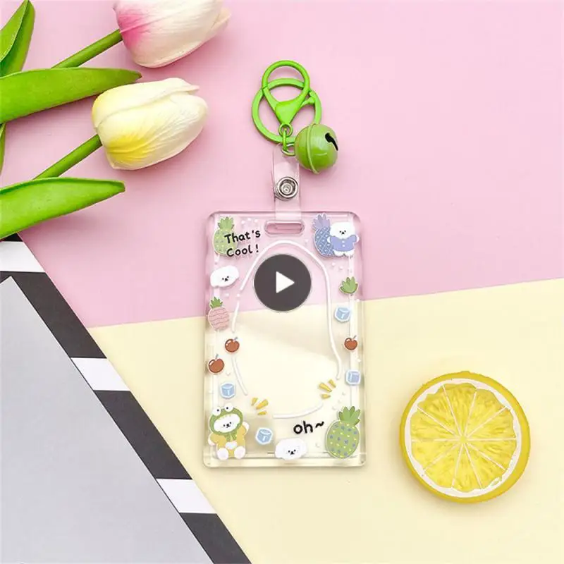 

Cute Card Holder 28.5 Grams Protective Case Transparent Card Holder Vertical Section Work Permit Stationary Set Bus Card Holder