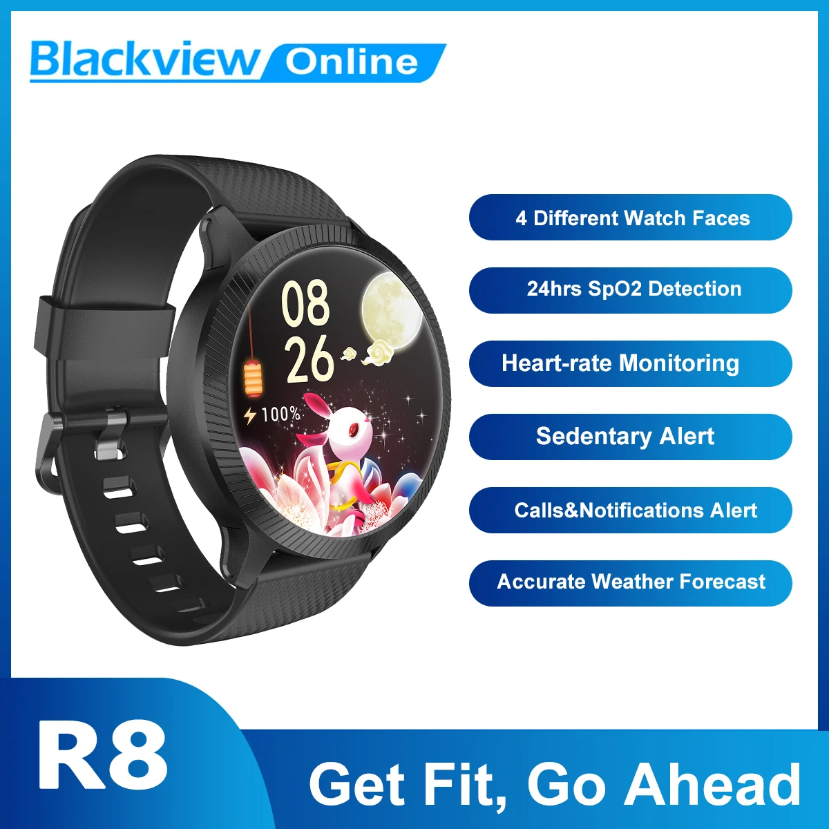 

Смарт-часы Blackview R8, 2022 дюйма, IP68, С Пульсометром