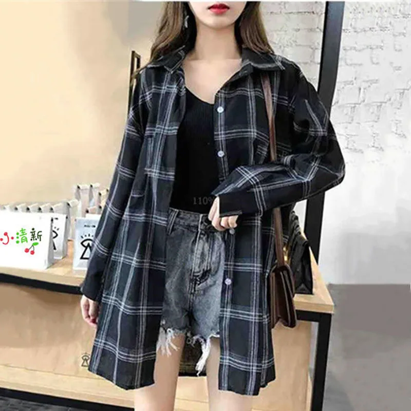 

Fashion Printed Spliced Button Pockets Plaid Shirt Women's Clothing 2023 Spring New Loose Casual Tops All-match Commute Blouse