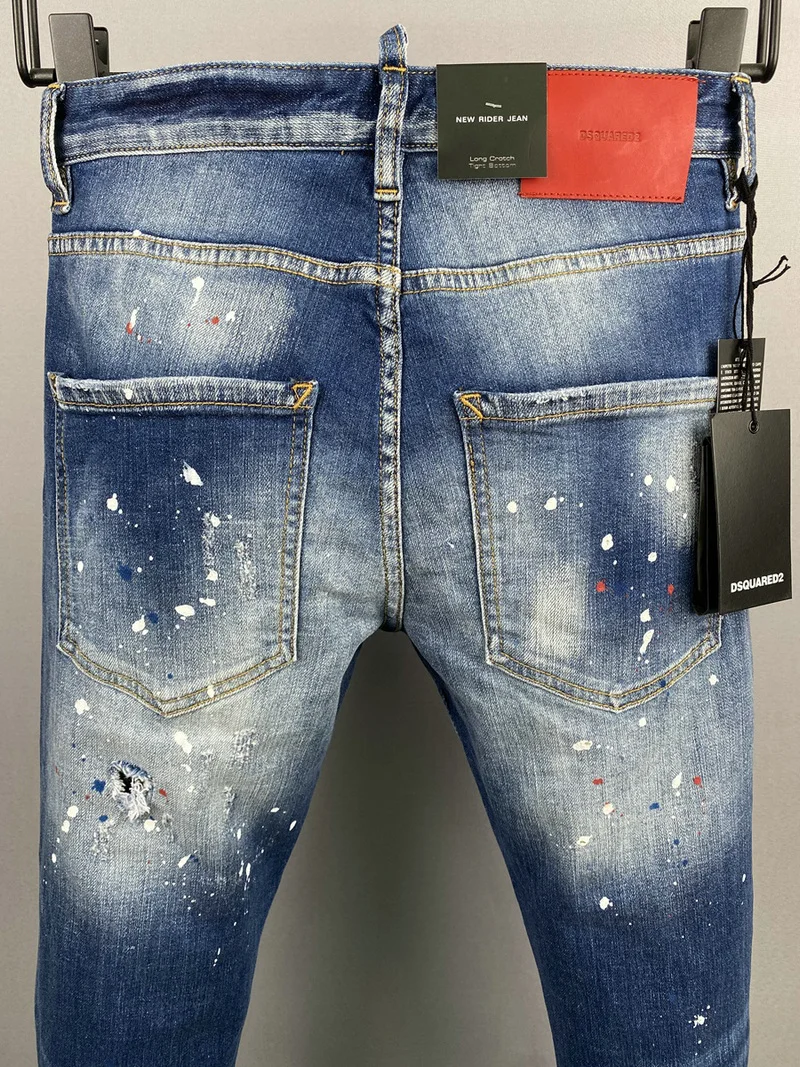 2022 Spring/Summer New DSQUARED2 Men's/Women's Ripped Patch Jeans Fashion All-Match Pants 9850