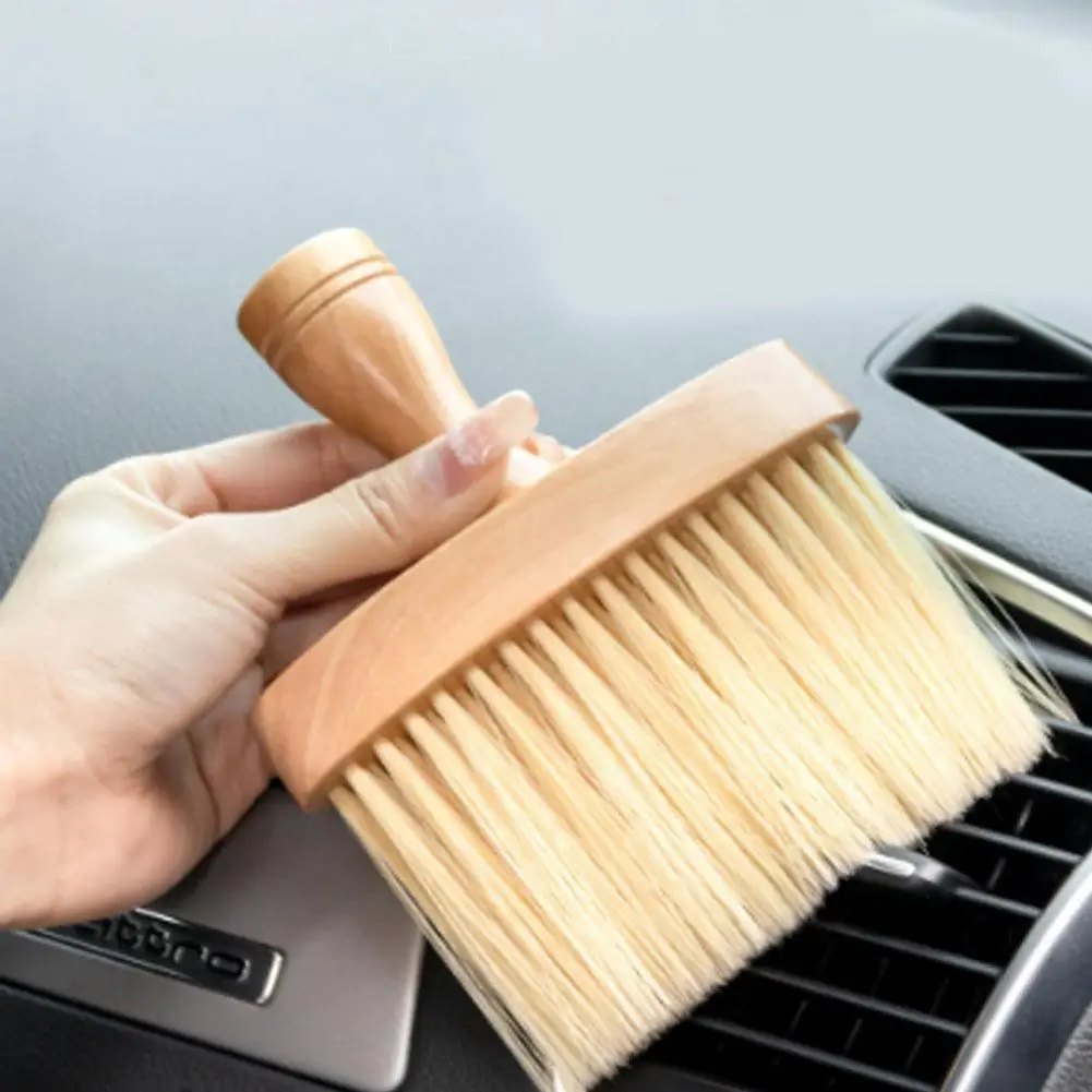 

Car Interior Cleaning Wooden Brush Air Outlet Dashboard Detailing Sweeping Dust Remover Soft Bristles Solid Wood Brushes Tool