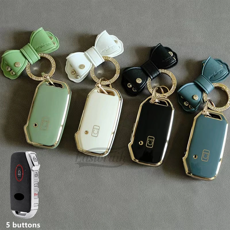 5Buttons Car TPU Key Case Holder Cover For KIA Seltos Sportage Ceed Sorento Cerato KX5 Niro Forte K3 K5 Opatima Soul Telluride