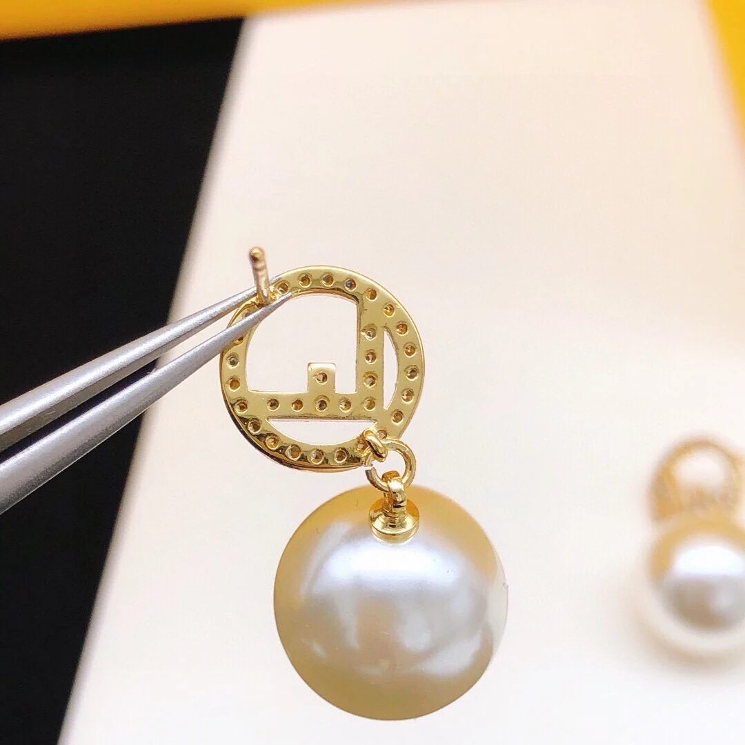 серьги Fendi Модные массивные серьга с для женщин женская свадебная Повседневная