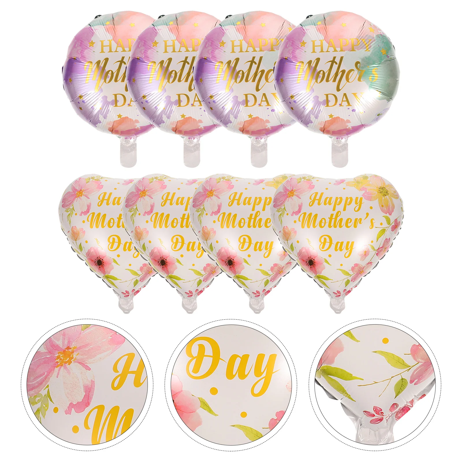 

12 Pcs Mother's Day Balloons Ornaments Happy Decor Party Supplies Prom Decorations