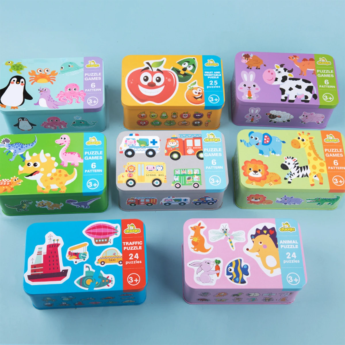 

new Baby Jigsaw Puzzle Toy Wooden Splicing Baby Enlightenment Early Educational Toy Baby and Infant Animal Shape Jigsaw Puzzle