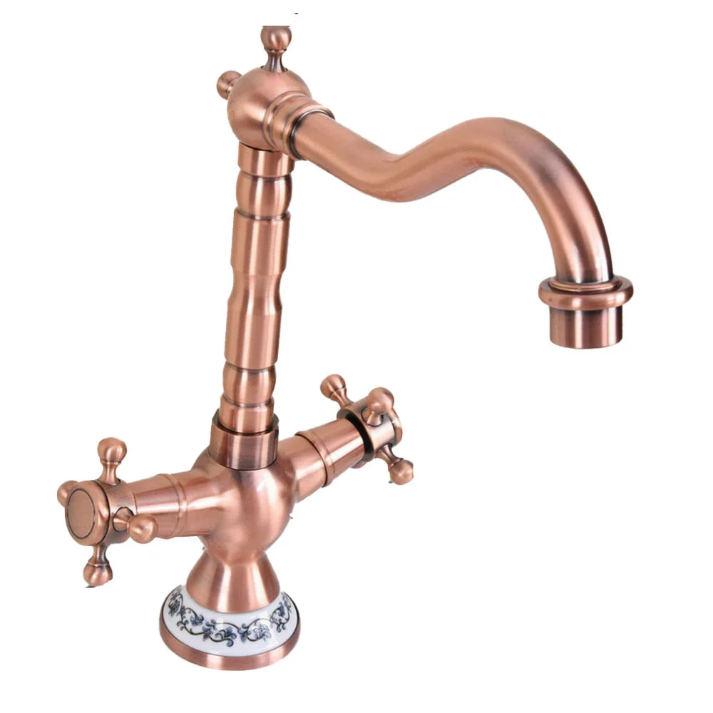 Смеситель для раковины с двойной ручкой и одним отверстием