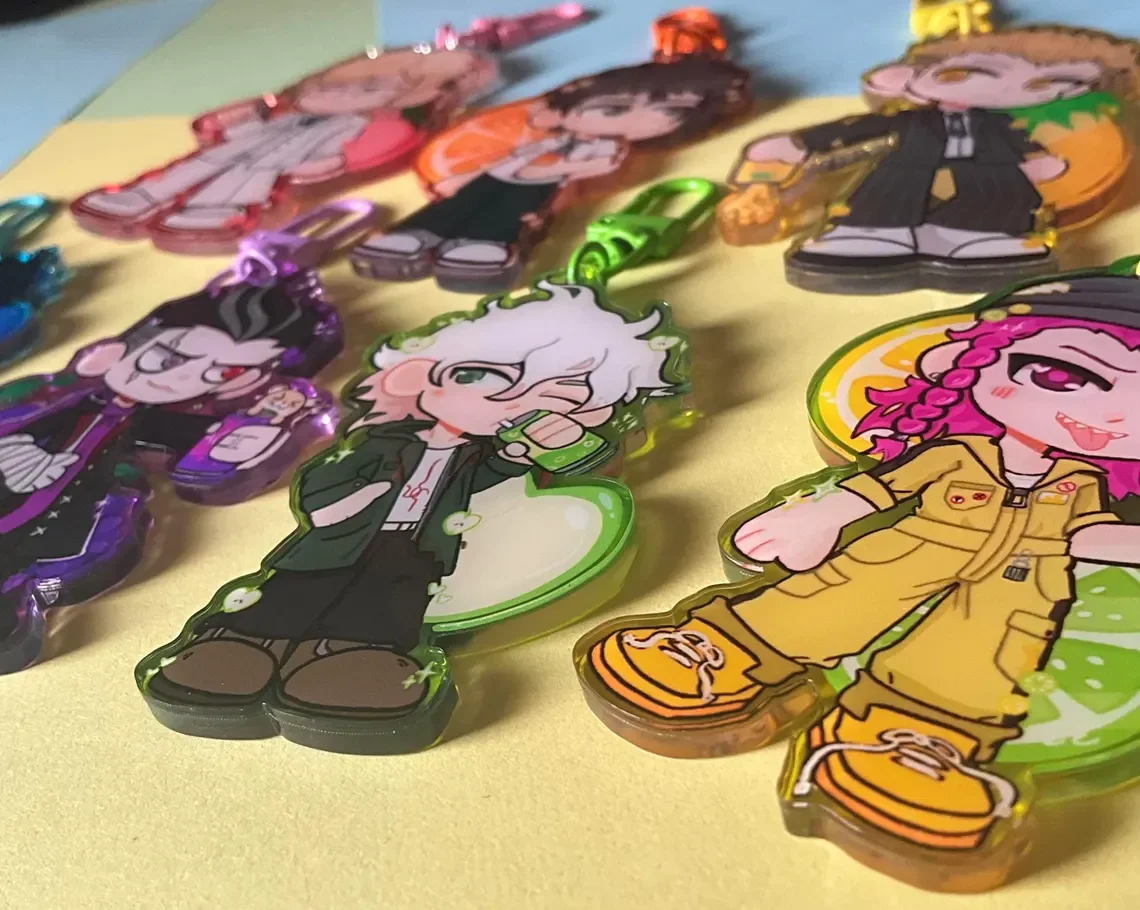 Фото Красочные акриловые брелоки на тему газировки Danganronpa: коллекционные аниме-шармы SDR2 DR2 для фанатов №4