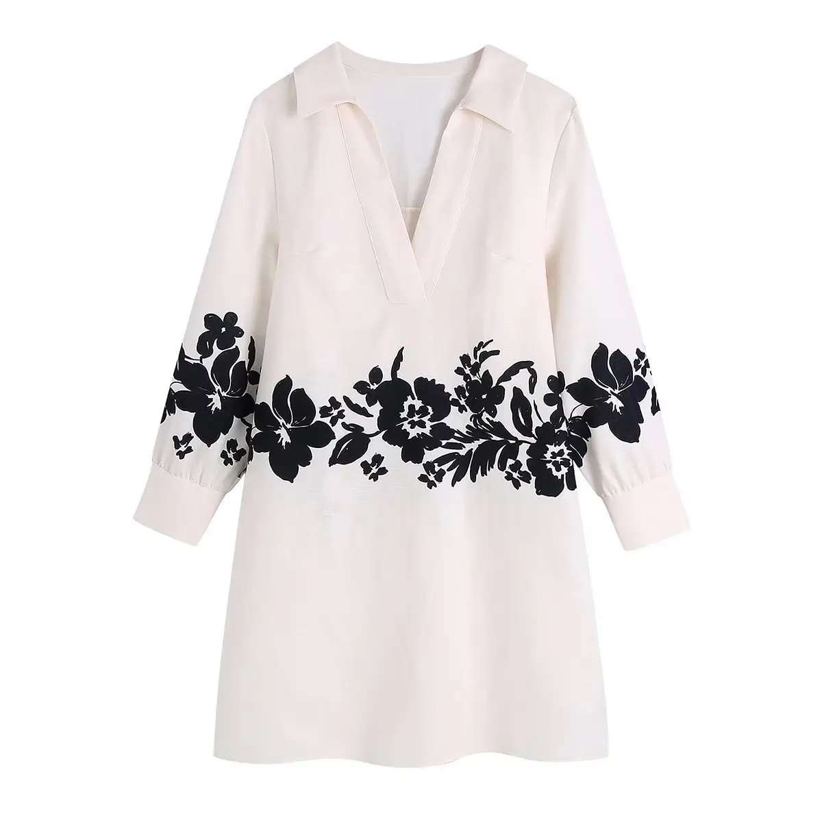 

Женское мини-платье с цветочным принтом, винтажное плиссированное платье с рукавами-фонариками на спине, 2022