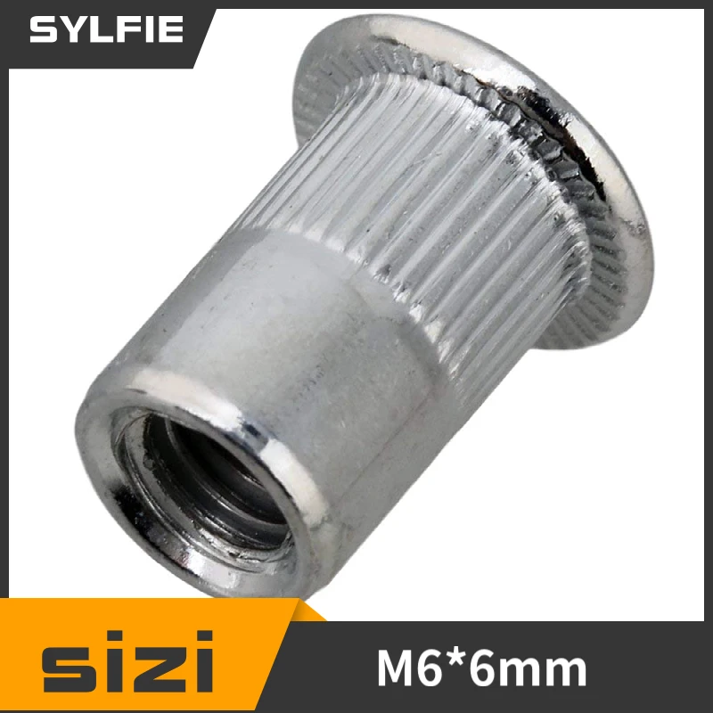 

Aviation M6 Threaded Flat Head Aluminum Rivet Nut 6mm Pack of 25