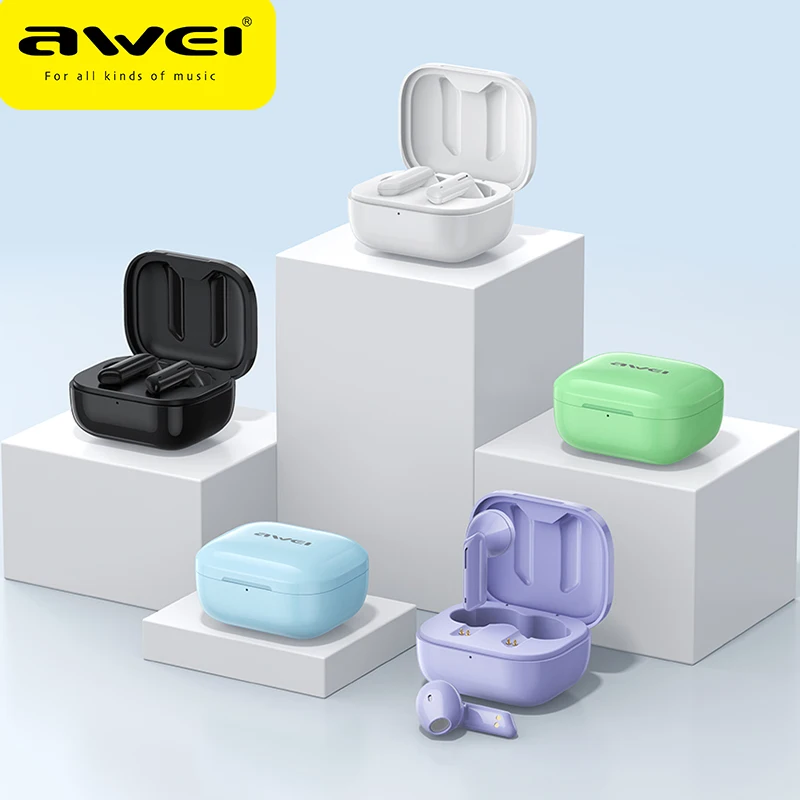 Awei Bluetooth 5 1 наушники TWS с шумоподавлением спортивные гарнитуры Type-C для бега