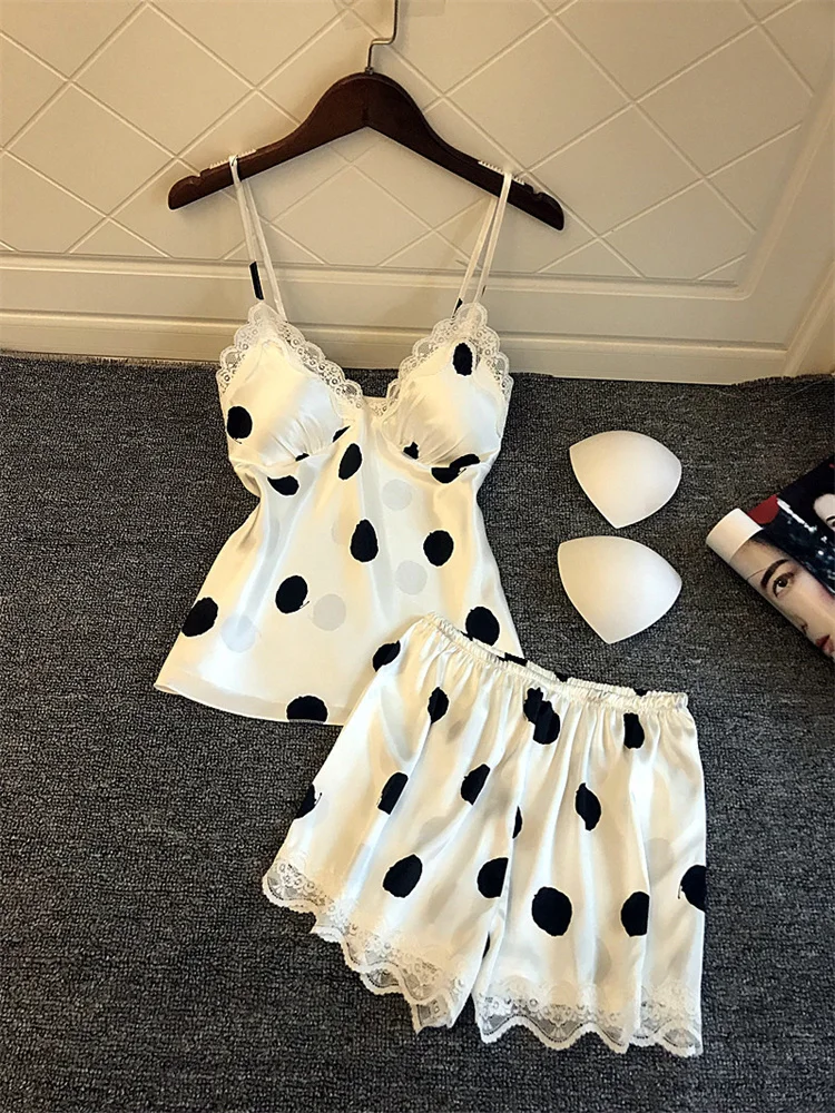 

Женский пижамный комплект, летняя женская одежда для сна, кружевной корсет с подкладкой, топы, шорты, нижнее белье, ночная рубашка, одежда дл...