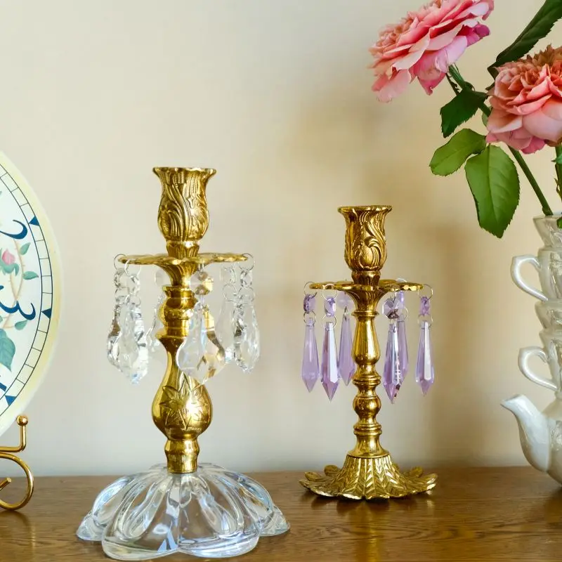 

Vintage Table Candle Holders Gold Christmas Pedestal Candlestick Candles Iron Metal Candles Holders Rome Decortion GPF35XP