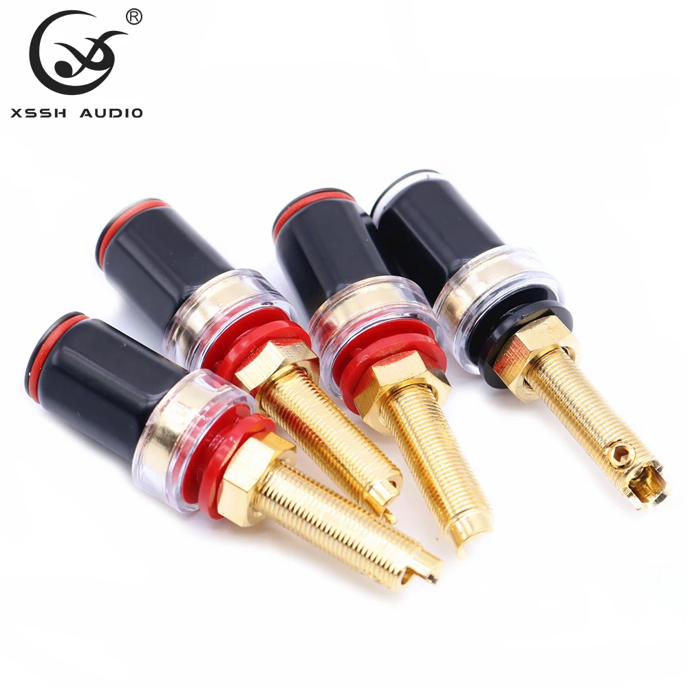 

Binding Post 8pcs XSSH HIFI Speaker Horn Power Amplifier Terminal Long Short Un-welding M8 Screw Female Banana connector Plug