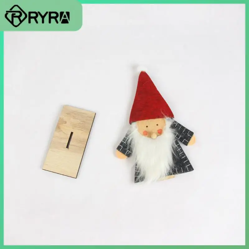 

2pcs Christmas Decoration Wooden Felt Splicing Desktop Ornaments Crafts Santa Claus Decorations Home Table Figurines New