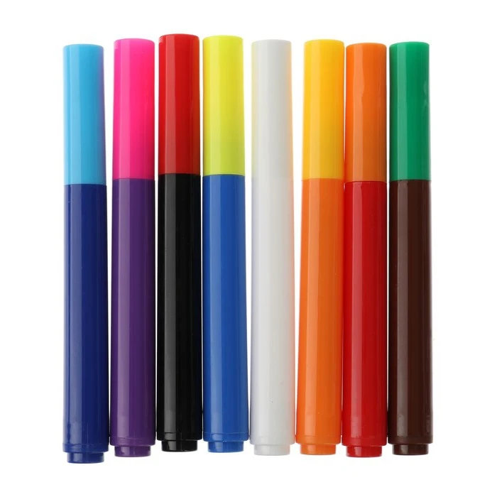 Фломатеры 7 цветов+1штука меняющая цвет МАГИК ТОЛСТЫЕ вертилируемый колпачок 7373618