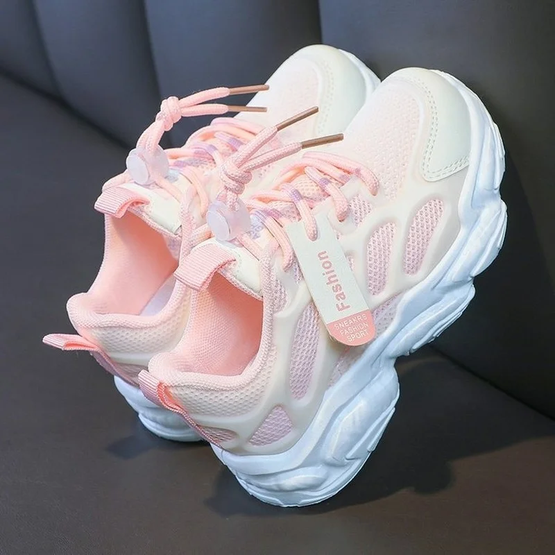 

Girls' Shoes Sneakers 2022 Spring and Autumn New Boys' Running Shoes Children Breathable Net Sports Shoes for Kids