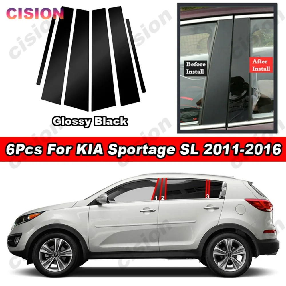 

Глянцевое пианино, черное покрытие для окна автомобиля, двери, центральной колонки, колонны B C, колонны, столбы, зеркальный эффект, отделка, наклейка из поликарбоната для KIA Sportage SL