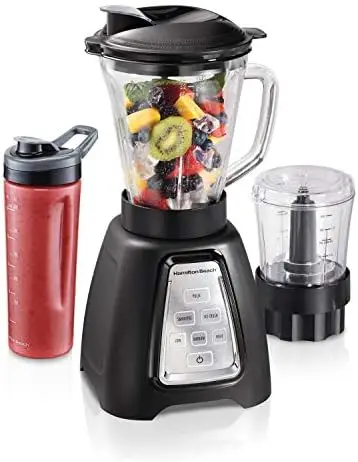 

and Food Processor Combo With Auto Programs For Smoothie and Ice Crush, Blend-In Portable Travel Cup, 52oz Glass Jar & 3 Cup