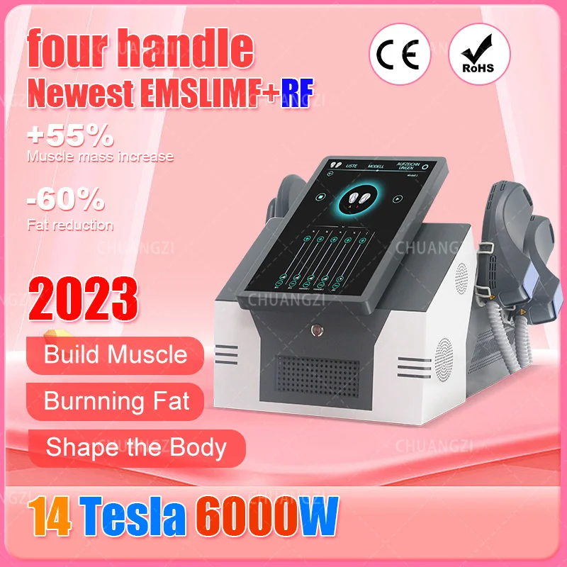 

Новинка 2023, EMS SLIM EMS 14 Tesla NEO 6000W, высокомощные электромагнитные мышцы для похудения, стимуляция жира в салоне, EMS zero