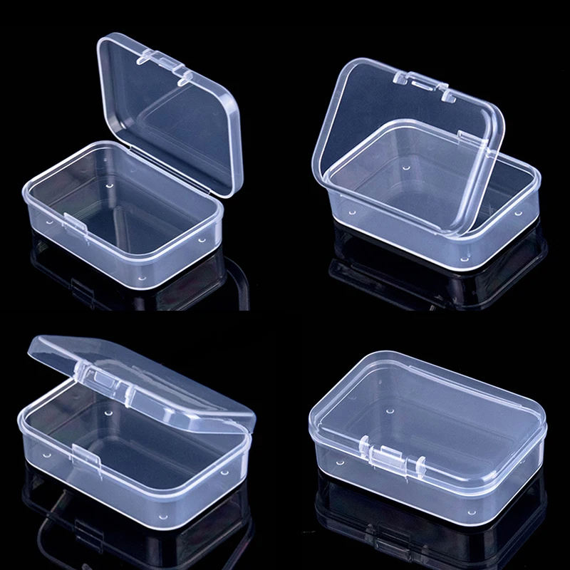 

Mini Boxes Rectangle Clear Plastic Jewelry Storage Case Container Packaging Box for Earrings Rings Beads Collecting Small Items