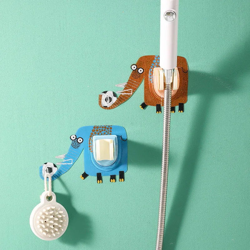 

Useful Adjustable Cartoon Self-adhesive Handheld Suction Up Drill-free Shower Head Holder Showerhead Rack Punch-free Adjustable