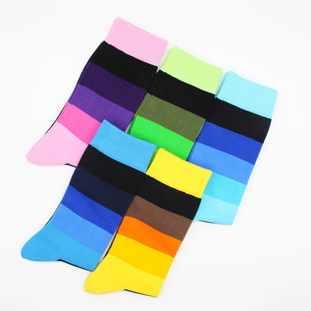 Wholesale Men and Women Custom Socks Fashion Running Football Cycling Cotton Socks Funny Rainbow Short Warm Socks for Men