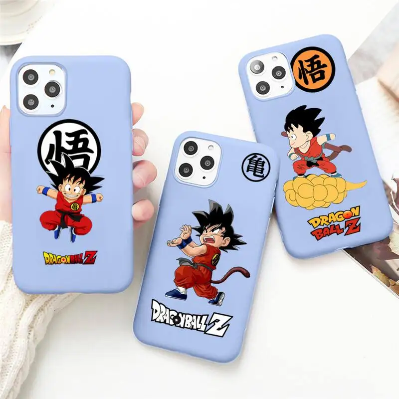 

Bandai Dragon Ball Super Z Son Goku Phone Case for iPhone 13 12 mini 11 Pro Max X XR XS 8 7 6s Plus Candy purple Silicone cover