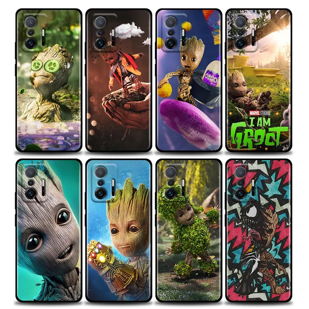 

Marvel Cute Funny Baby Groot Comics Phone Case For Xiaomi 12 12X 11T X4 NFC M3 F3 GT M4 Pro Lite NE Poco M3 M4 X4 Redmi 5G Cover