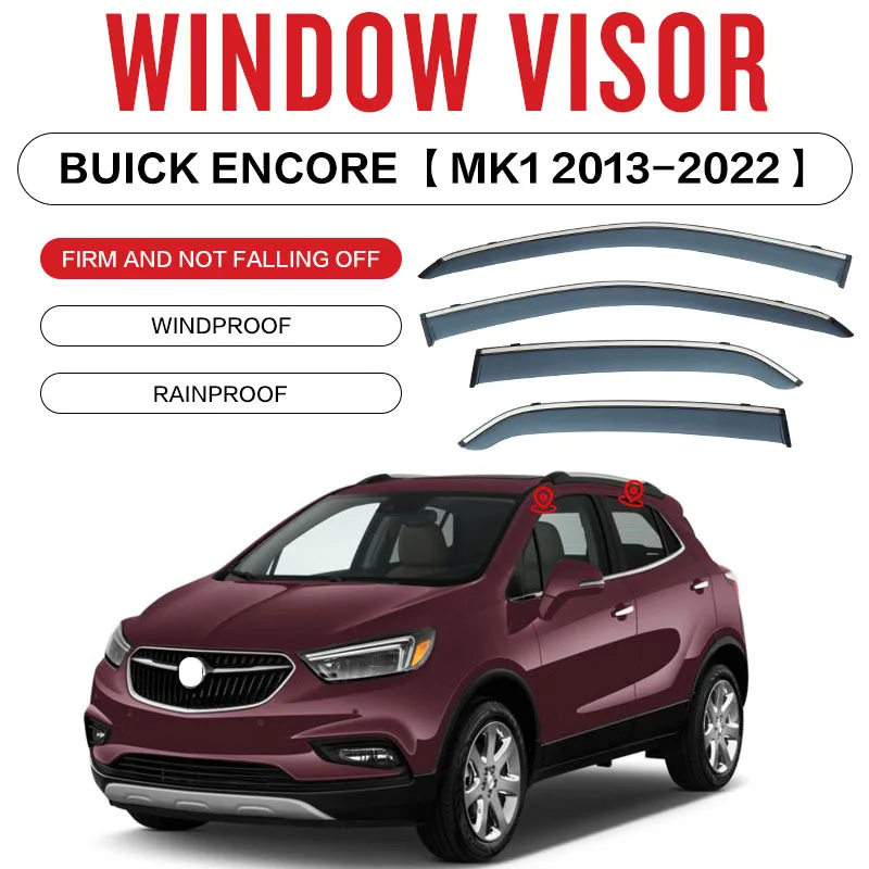 

For BUICK 2013-2018 Car Window Sun Rain Shade Visors Shield Shelter Protector Cover Frame Sticker