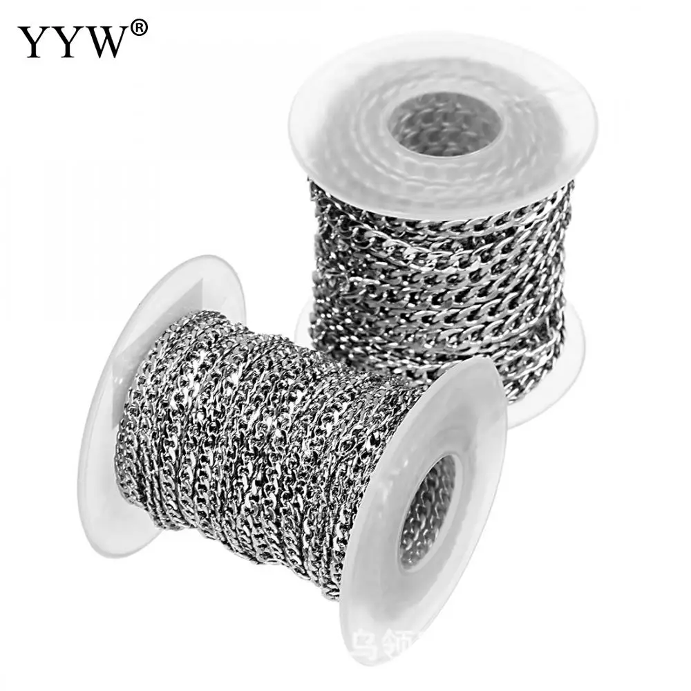 YYW Stainless Steel jewelers jewellry Chains 3/4/5mm Necklace Chains For Bracelet Extension Chain DIY Jewelry Components No Fade